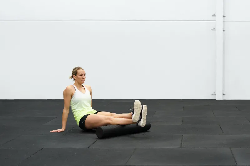 Foam rolling the calves for Sever's disease