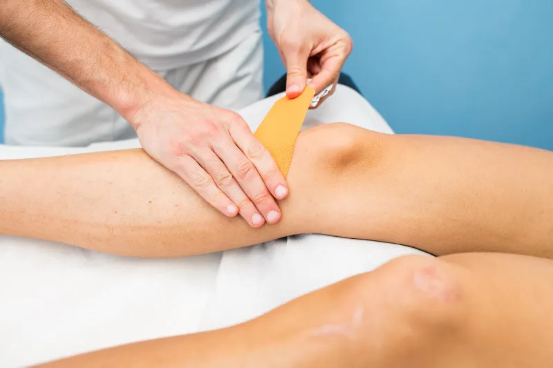 Example of how to Apply KT Tape for Osgood Schlatter Disease